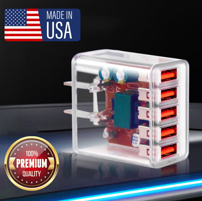 NOWORDUP® Transparent Intelligent QC4.0 Adapter (2/3/5 Ports)