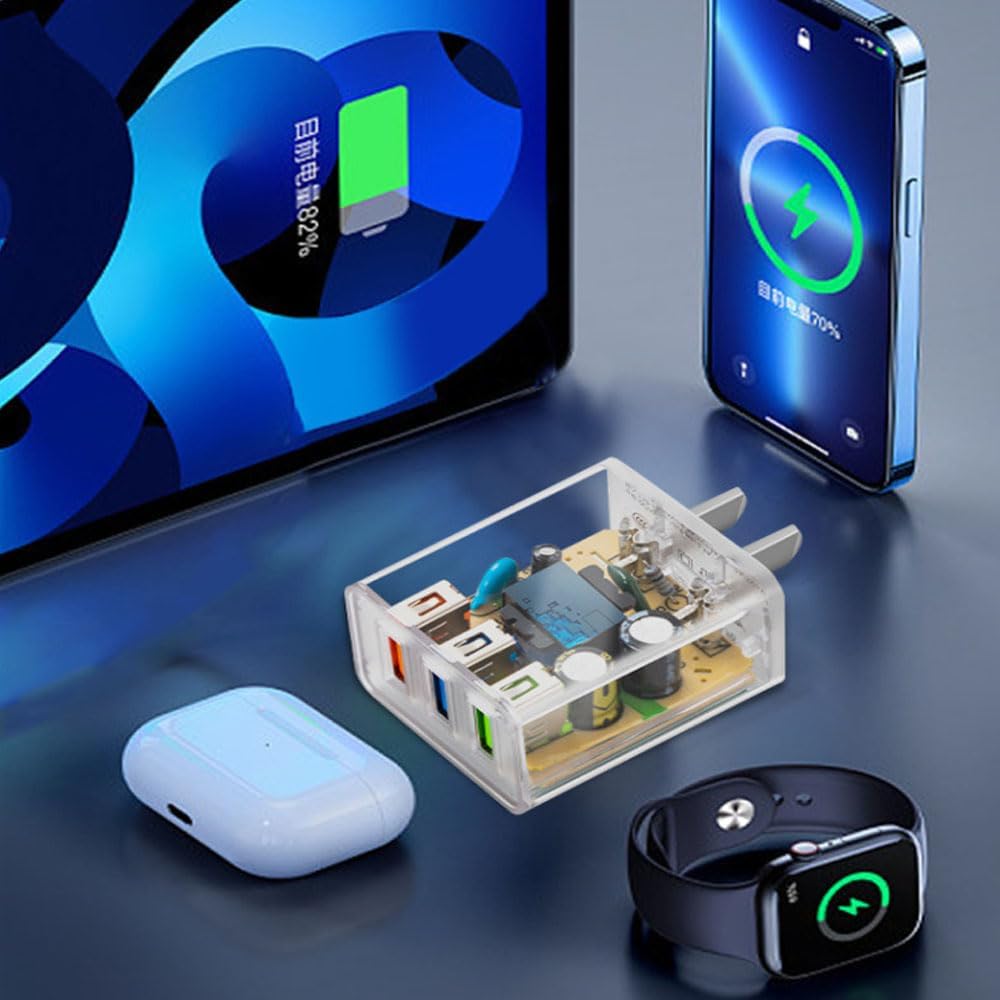 NOWORDUP® Transparent Intelligent QC4.0 Adapter (2/3/5 Ports)