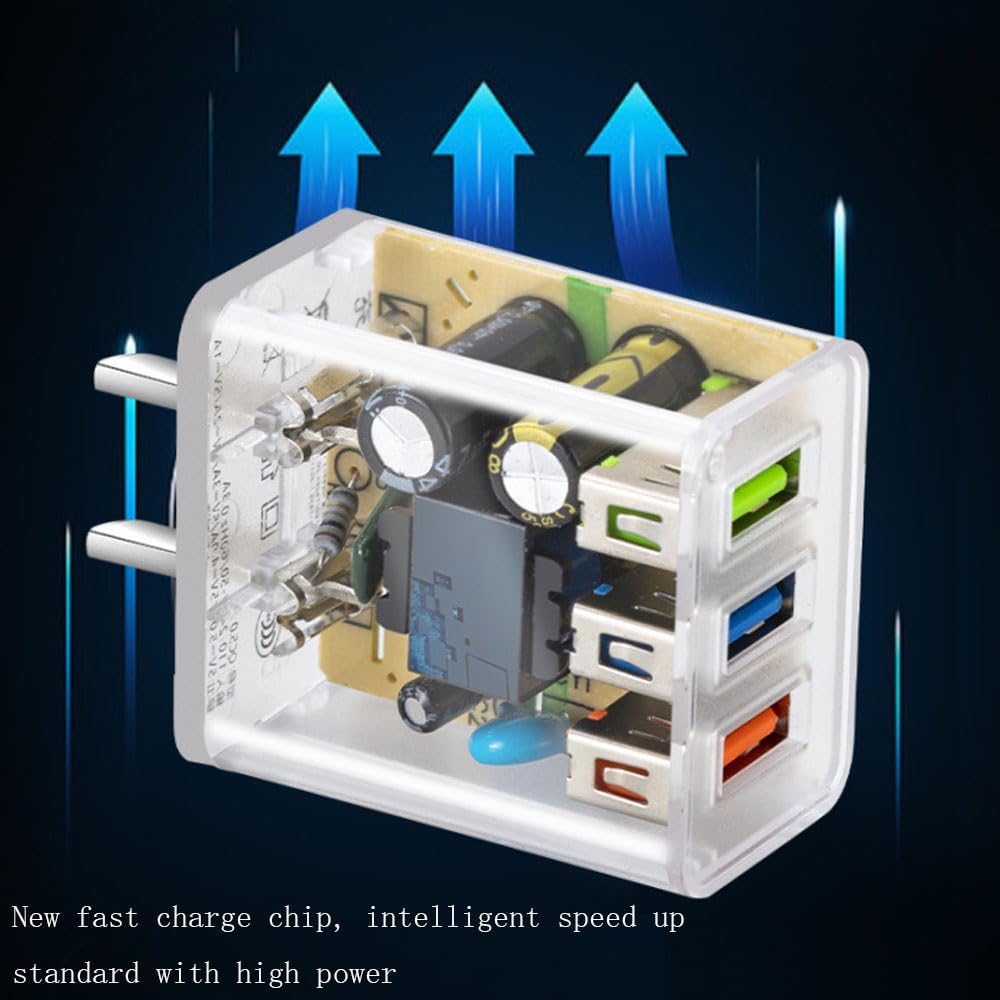 NOWORDUP® Transparent Intelligent QC4.0 Adapter (2/3/5 Ports)