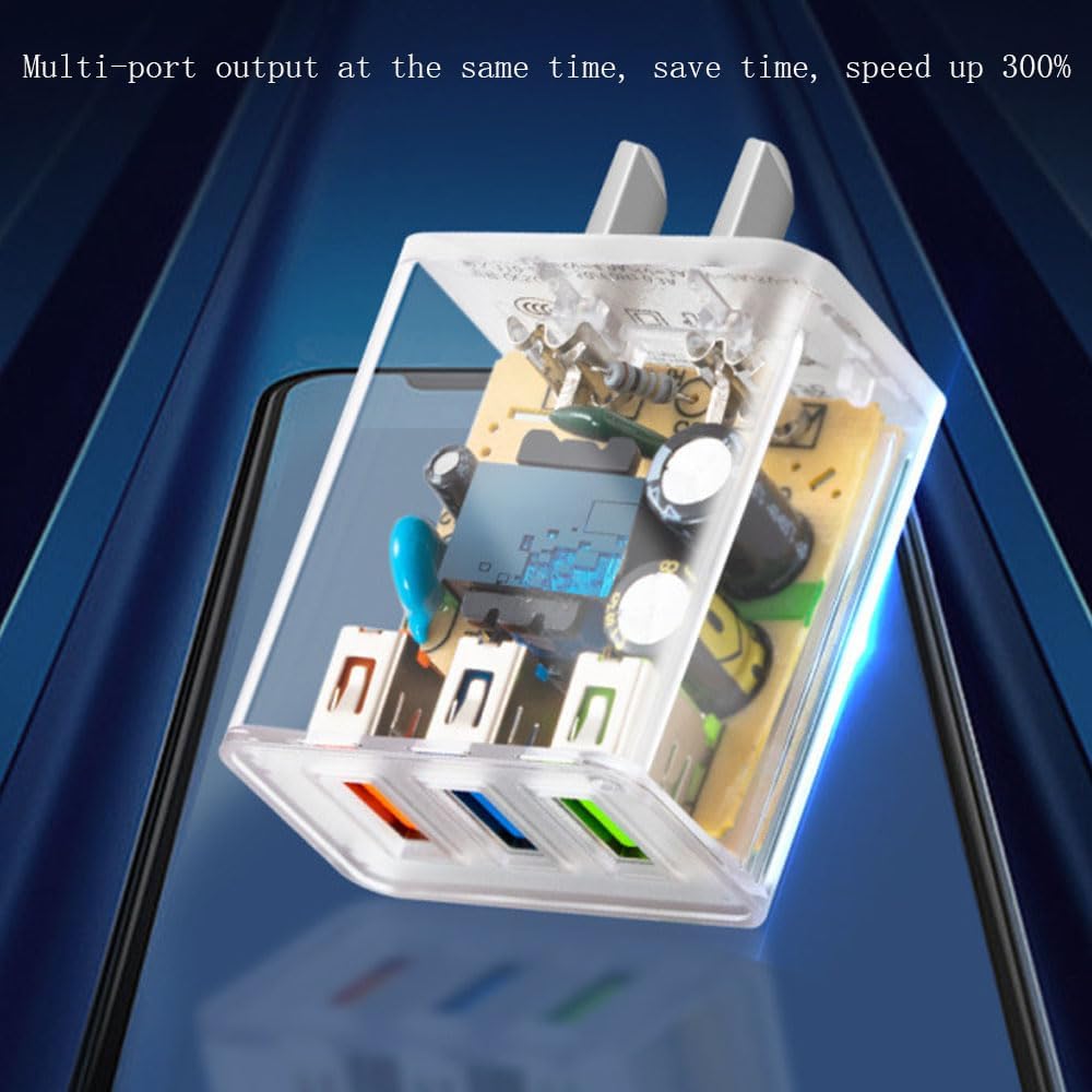 NOWORDUP® Transparent Intelligent QC4.0 Adapter (2/3/5 Ports)