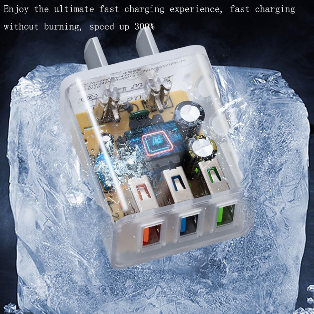 NOWORDUP® Transparent Intelligent QC4.0 Adapter (2/3/5 Ports)