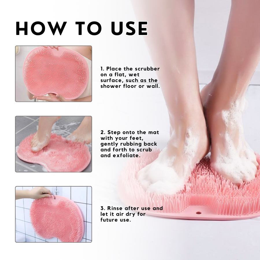 Shower -🅻🅸🅼🅸🆃🅴🅳 30% 🅳🅸🆂🅲🅾🆄🅽🆃🆂- Foot & Back Scrubber Massage Pad