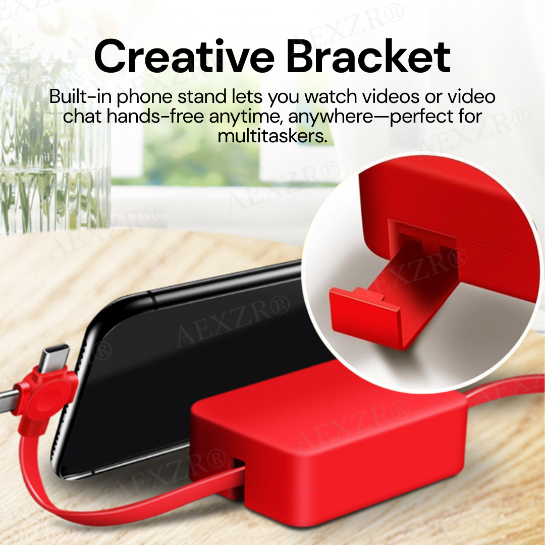 AEXZR® Three-in-One Charging Cable Roll 🅻🅸🅼🅸🆃🅴🅳 🅳🅸🆂🅲🅾🆄🅽🆃🆂 🆄🅿 🆃🅾 7️⃣0️⃣%