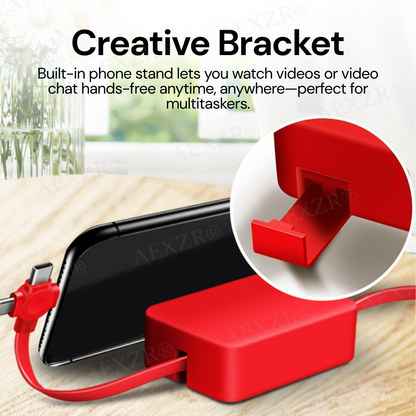 AEXZR® Three-in-One Charging Cable Roll 🅻🅸🅼🅸🆃🅴🅳 🅳🅸🆂🅲🅾🆄🅽🆃🆂 🆄🅿 🆃🅾 7️⃣0️⃣%