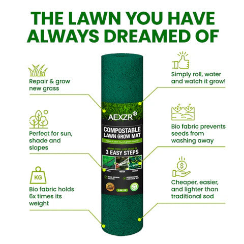 🏆Official Store | 🌟 Few Stocks Available🌟AEXZR®  Compostable Lawn Grow Mat 🔥Hot Sale - 50% OFF🌿