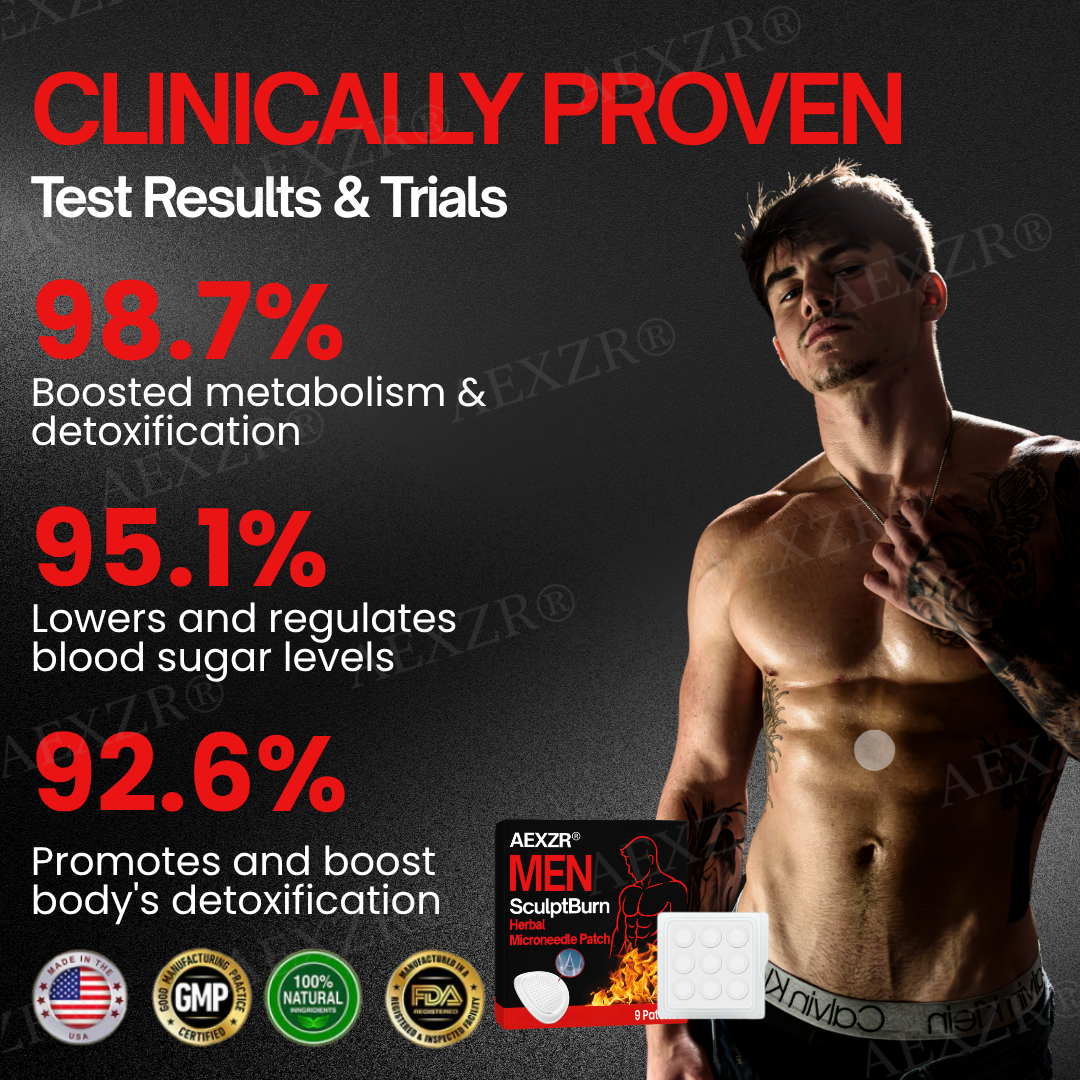 AEXZR® Men SculptBurn  🎉🅻🅸🅼🅸🆃🅴🅳 🆃🅸🅼🅴 🅾🅵🅵🅴🆁🎉 Herbal Microneedle Patch ✅ 𝕊𝕒𝕧𝕖 🇺🇵 𝕥𝕠 7️⃣0️⃣% 𝐄𝐧𝐝𝐬 𝐢𝐧 𝟏𝟎 𝐦𝐢𝐧𝐮𝐭𝐞𝐬❗
