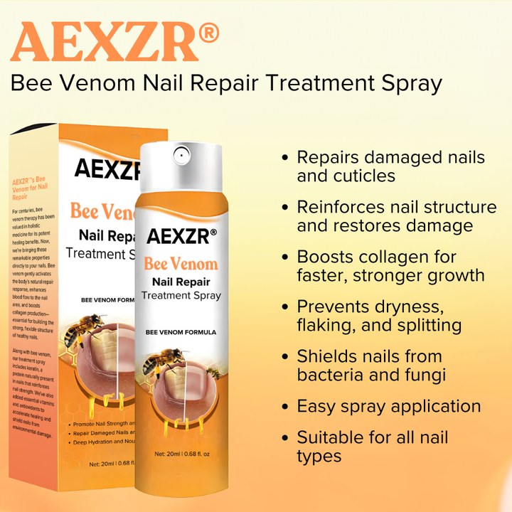 🔥Hot Sales - 50% OFF🔥AEXZR® Bee Venom Nail Repair Treatment Spray
