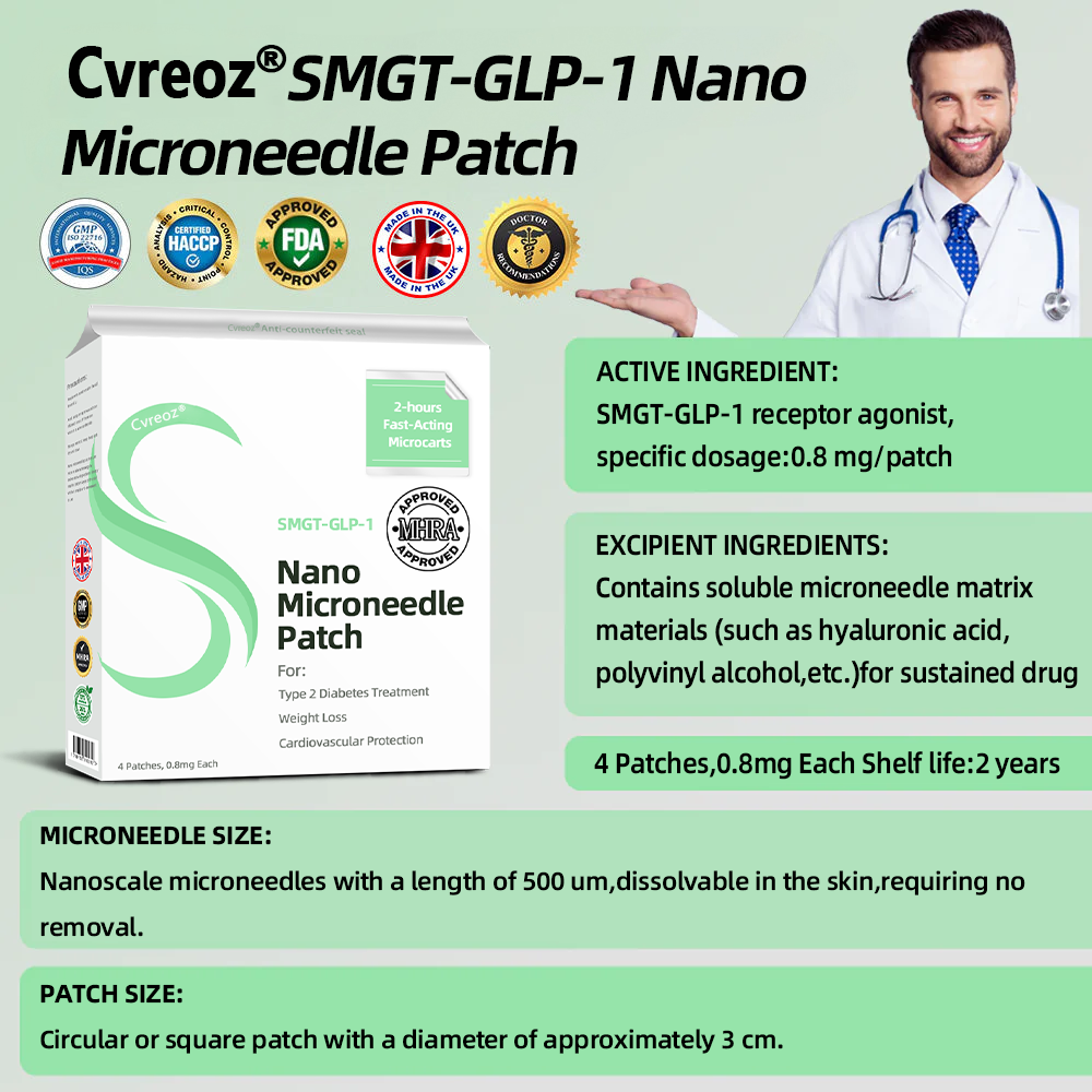 [See results in 7 days]💋Cvreoz® SMGT-GLP-1 Nano Microneedle Patch(Painless, long-lasting, addressing diabetes, obesity, and cardiovascular diseases)💧