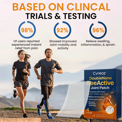 ✅⭐Official Store: Cvreoz® DoubleNano BeeActive Joint Patch –🐝 🦵Relief for Shoulder, Neck, Back & Knee Pain in 10 Minutes!